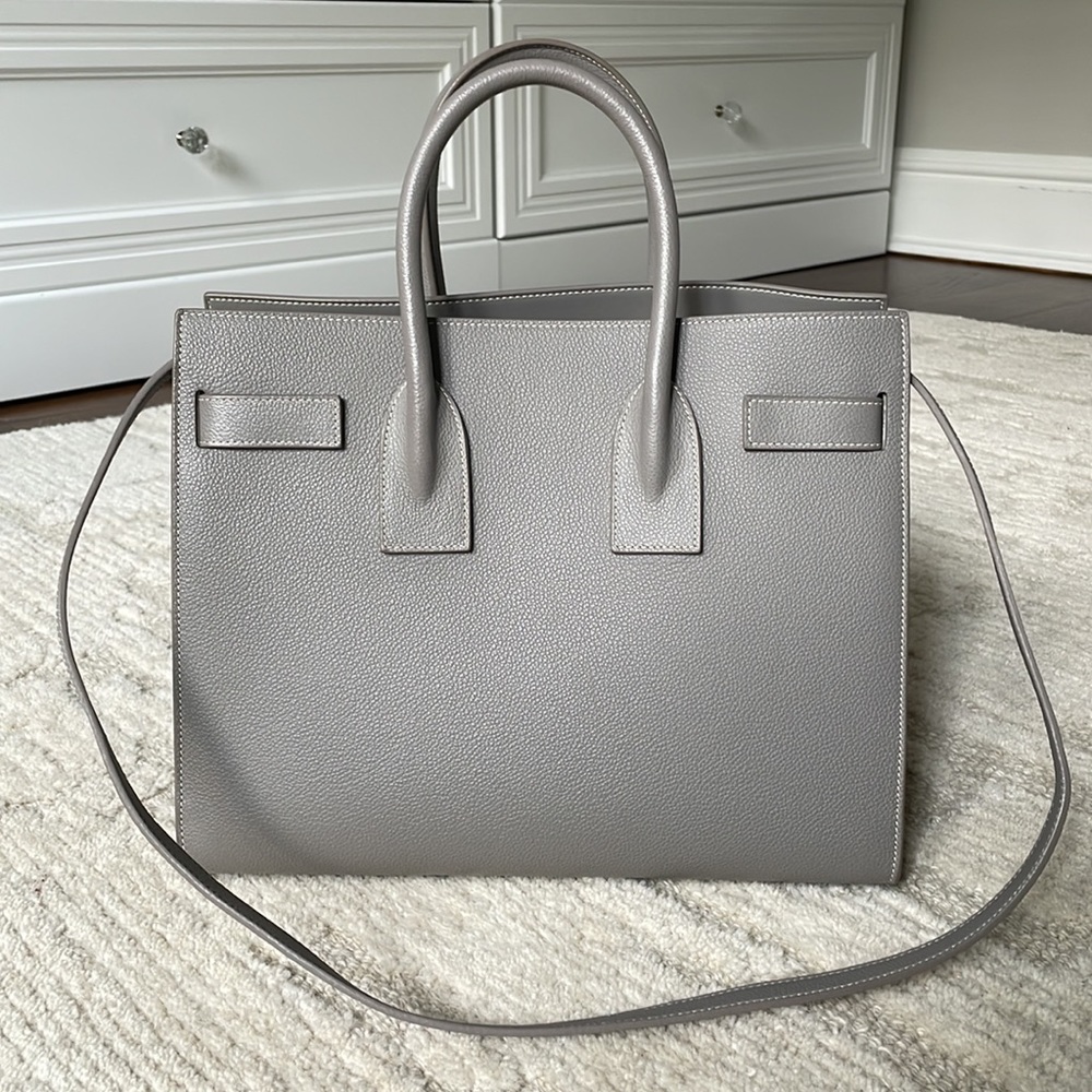 Saint Laurent Grained Calfskin Small Sac De Jour Grey - Picture 4 of 16